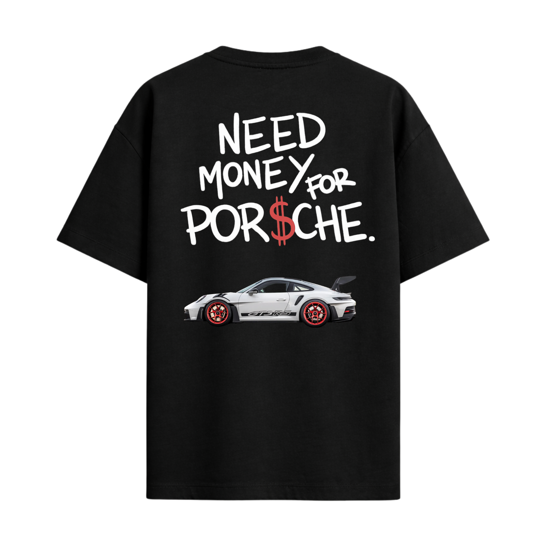 Camiseta Oversized Need Money for Porsche
